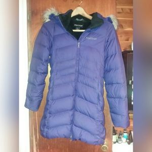 Marmot down coat parka puffer purple S small xs